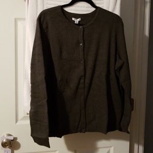 NWT Croft &Barrow sz XXL cardigan charcoal